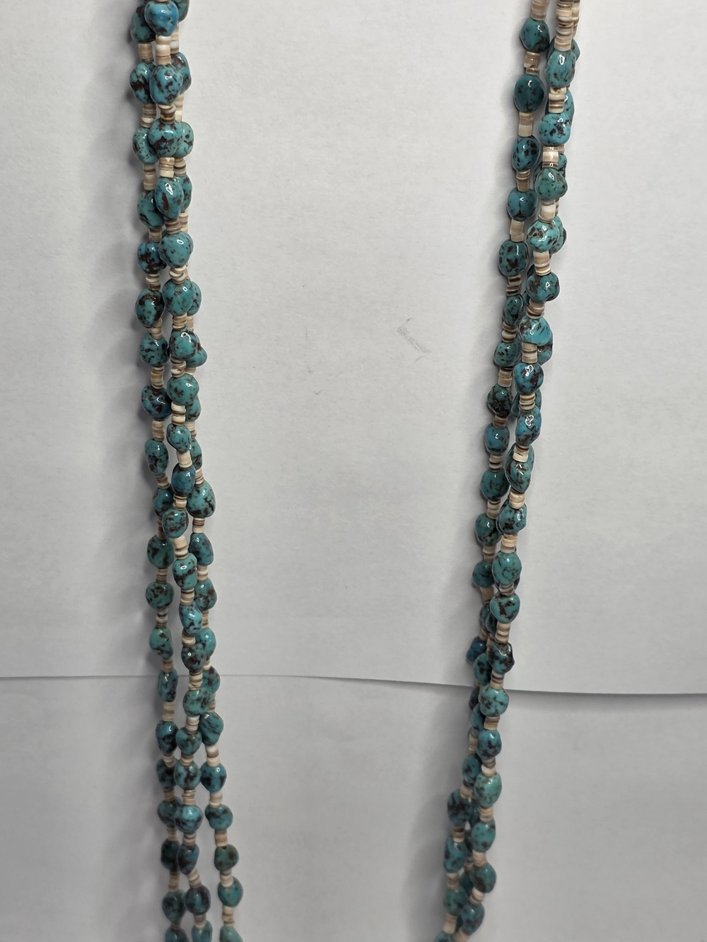 Multi-Strand Turquoise Bead Necklace with Cream Accents - Women Jewelry - Picture 3 of 5
